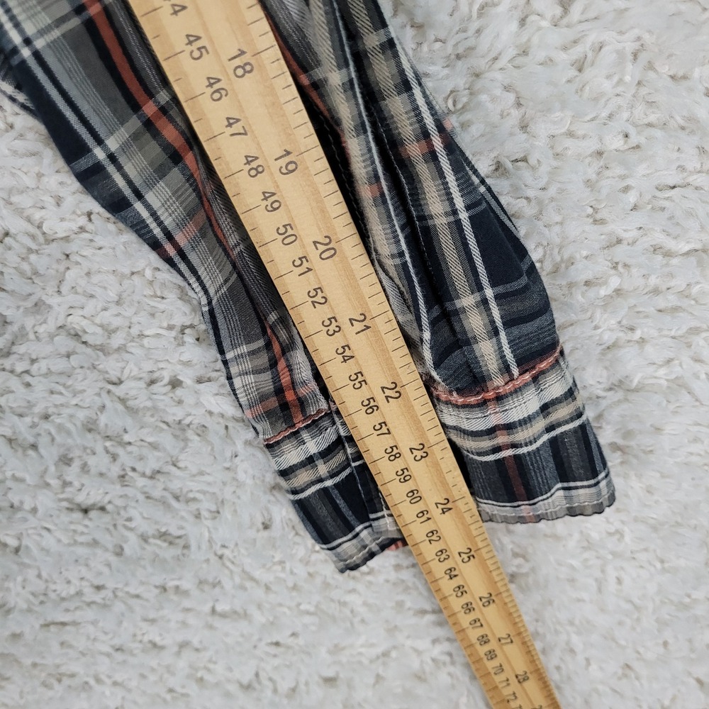 BKE Buckle Shirt Men's XL Brown Plaid Western Pearl Snap Long Sleeve Contour EUC - Picture 8 of 11